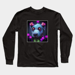 cute cyber punk dog Long Sleeve T-Shirt